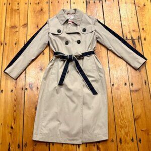 Trench Coat by Boden in Beige, Reversible Belt, Cotton, Size UK 10P, US 6P